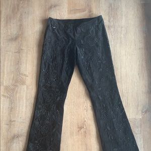 Bebe suede pants, floral embellished size 4